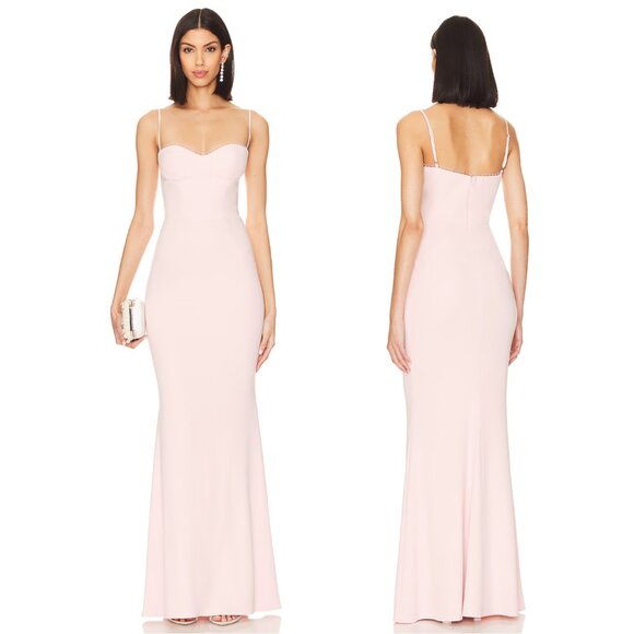 Katie May Yasmin Gown in Blush Light Pink Formal Maxi Dress Small S - Picture 1 of 7